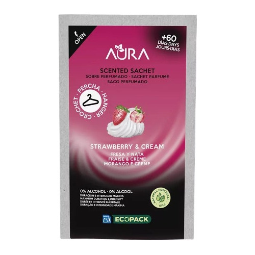 Colgador Perfumado Para Armarios - Aura  (frutilla Y Crema)