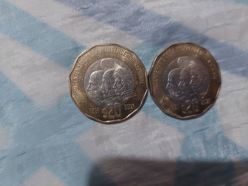 Vendo 2 Monedas De 20 De Bicentenario De La Independencia De