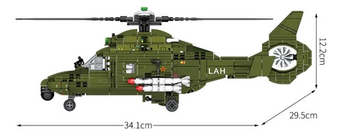 Armable Con Bloques- Helicóptero Se Transforma En Robot 596 Militares