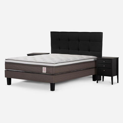 Cama New Style 6 De 2 Plazas  Bn Con Muebles Issey Grafito