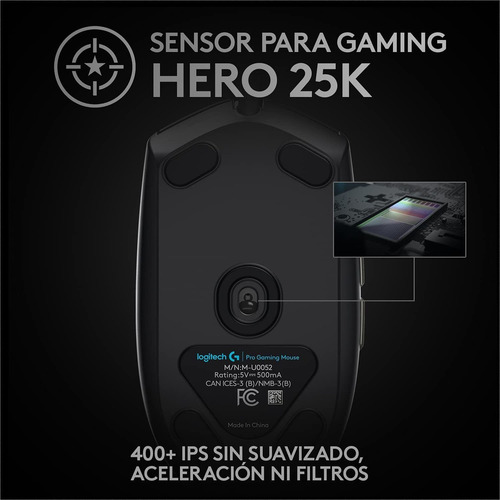 Mouse gamer de juego Logitech Pro Series G Pro Hero negro
