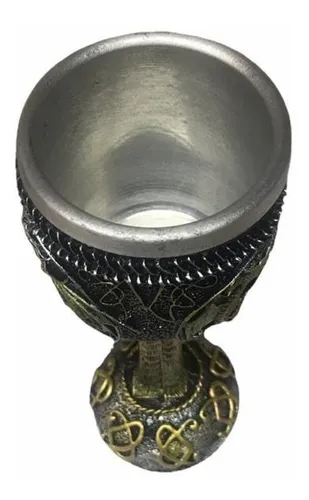 Viking Medieval Cup - Copa de vino de acero inoxidable de resina de color decorada