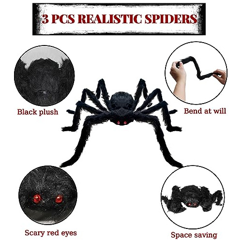 Large Halloween Spiders For Outside, Big Spider Hallowe...