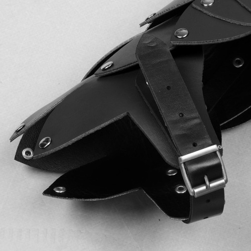 Medieval Shoulder Pauldron Pu Leather Adjustable Black