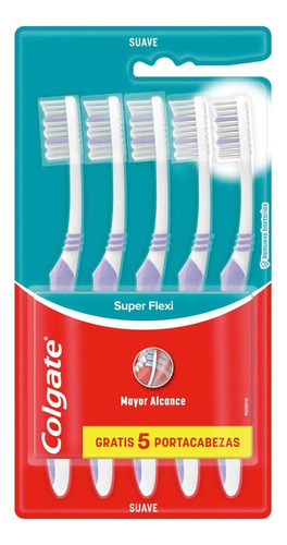 Cepillo Dental Colgate Super Flexi 5 Piezas + Protectores