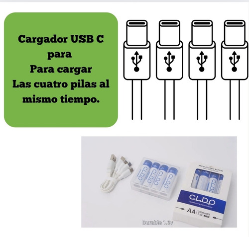 Pack 4 Pilas Aa Recargables 2000 Mah Para Controles Xbox One
