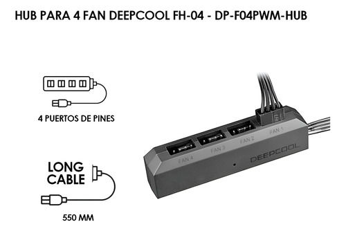 Fan Hub Deepcool Fh-04 Pwm De 4 Pines Para 4 Ventiladores