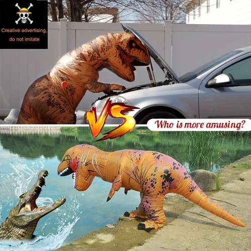 Traje Inflável T-rex Para Adultos, Terno Chique De Dinossaur