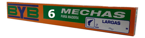 Mecha P/ Madera Byb 7/16 Pulgada Larga P/ Tal Eléc X 6u.