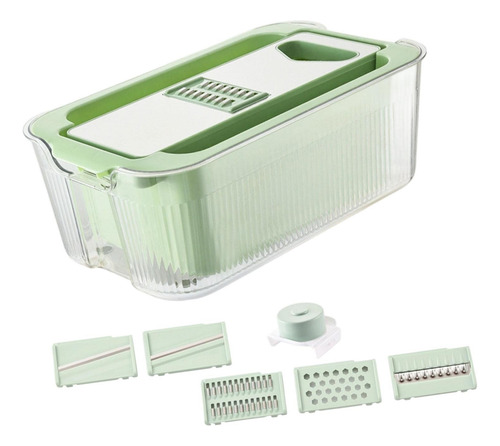 Fatiador Mandoline Para Cozinha Verde Com 6 Lâminas