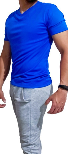 Camiseta Lycrada Para Entrenar Gym Hombre Gimnasio Fitness
