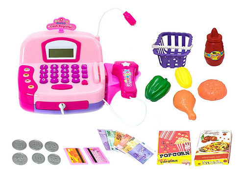 Caixa Registradora Rosa Funciona De Verdade Com Calculadora