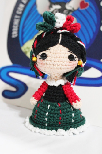 Muñeca María Mexicana Tejida A Crochet Amigurumi Mazahua