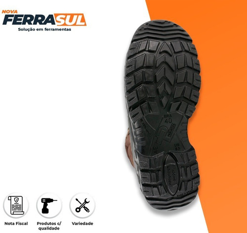 Imagem 5 de 6 de Botina Bota Nobuck Bico Pvc Acolchoado Ecosafety Unissex