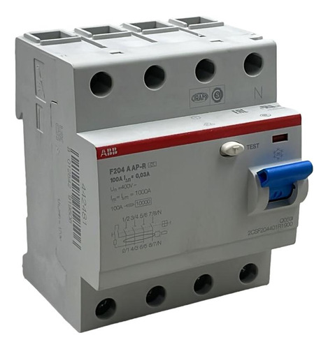 Disjuntor Diferencial Residual Abb F204 A-100/0.03 Ap-r