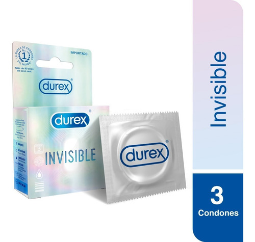 Imagen 1 de 1 de Durex Sensitivo Invisible Cj 3 Condones De Látex