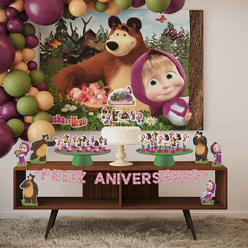 Kit Festa Fácil Marsha E O Urso Aniversário Criança Infantil