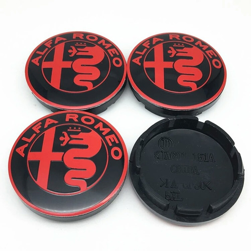 Tapa Cubos (negro Y Rojo) Alfa Romeo 56.5