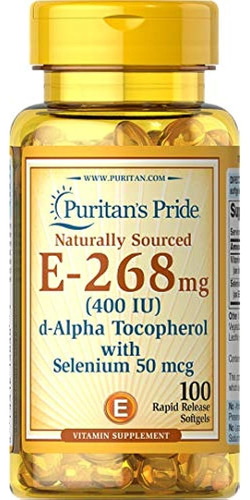 Puritan's Pride Vitamin E-with Selenium 400 Ui Natural-100 S