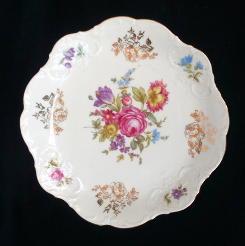 Plato Porcelana Winterling Germany Decoración Floral Bavaria