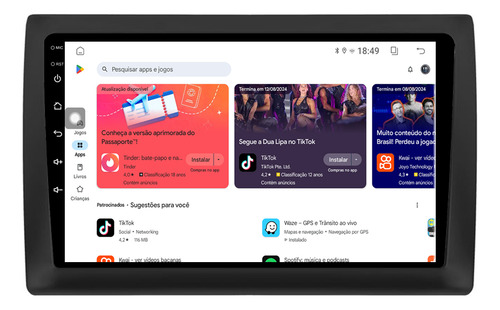Central Multimidia Fiat Stilo 9p Android 13 Carplay 2gb 64gb