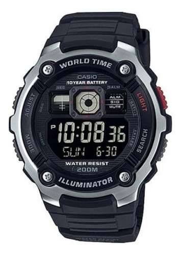 Reloj Casio Ae-200w-1bvdf (world Time) Para Hombre