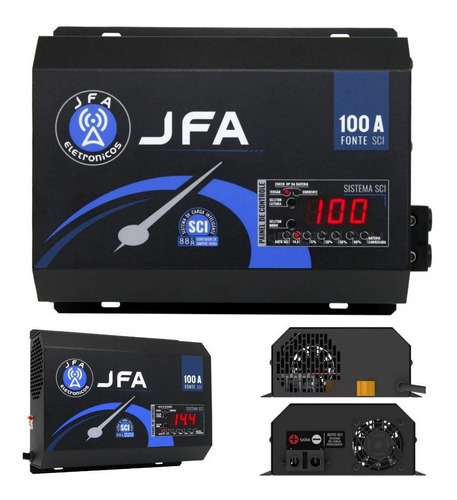 Fonte Jfa 100a - Carregador Bateria 12 Volts Som Automotivo