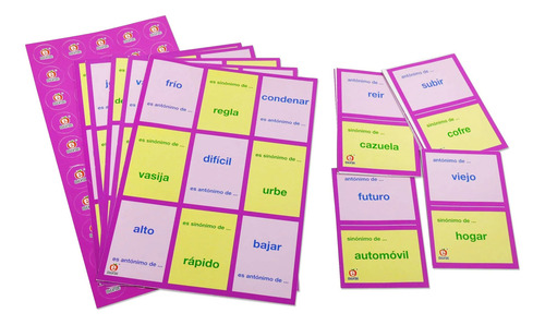 Juego De Mesa: Lotería Arcoíris Antónimos Y Sinónimos
