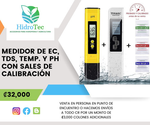 Combo: 1 Medidor De Ec, Tds, Temperatura + 1 Medidor De Ph