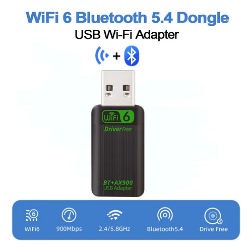 2 X1 Adaptador Usb Wi-fi 6+bluetooth 5.4 D. Band Win 10 E 11