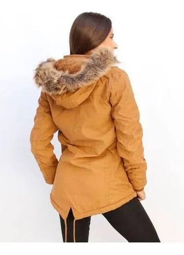 Campera Parka Mujer Gabardina Importada Premium Con Piel