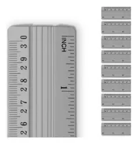 Comprar Kit 10 Réguas De Alumínio 30cm Escolar Centímetros Polegadas