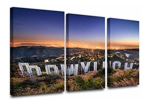 Tumovo Wall Art Painting Hollywood Sign In Mountain Impresio