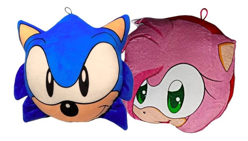 Cojin Pareja Sonic + Amy Rose Cara Regalo Novios Suave