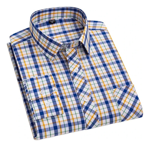 Camisa A Cuadros Bamboop Para Hombre, Algodón Francés, Elecc