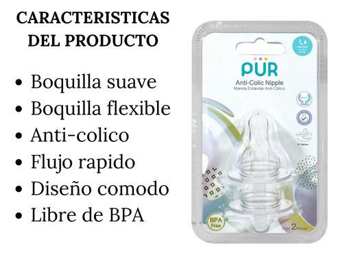 Kit De Biberón Pür 8oz Con Mamilas De Flujo Rápido Y Lento