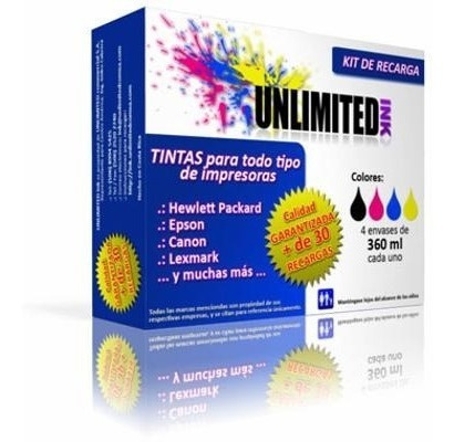 Tinta Compatible Para Impresoras Hp, Canon, Epson 60ml X 4 
