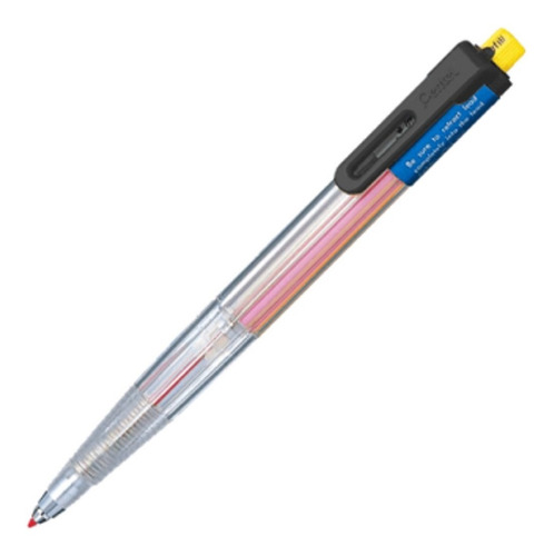 Pentel Lápis De Cor Automático 8 Cores Clip Preto 2.0mm