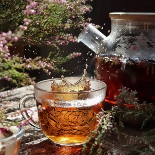 Jogo De Xícaras E Pires Em Vidro 12peças Para Chá Café 200ml