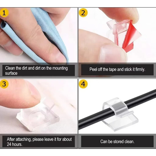 Cx Clips Transparentes For Cables, Gestión De Cables,