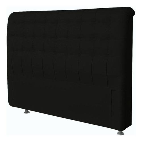 Cabeceira Estofada Cama Casal 140 Cm Tânia A01 Suede Preto