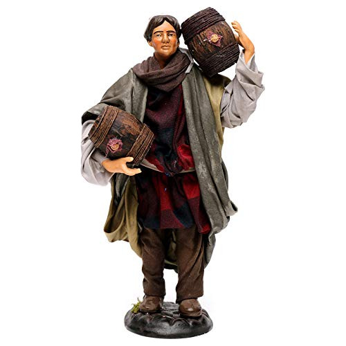 Figura Napolitana Napolitana, Hombre Con Barril, 30 Cm