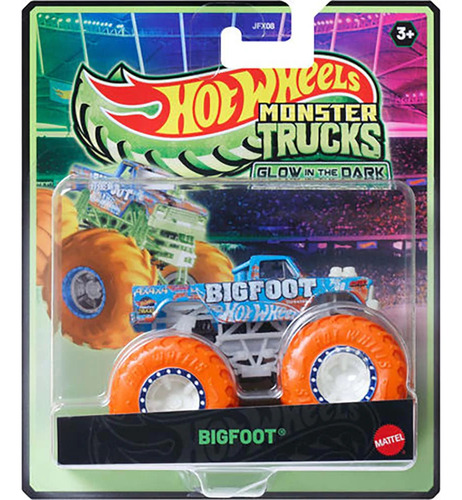 Hot Wheels Monster Trucks Bigfoot 4x4x4 Glow In The Dark Naranja