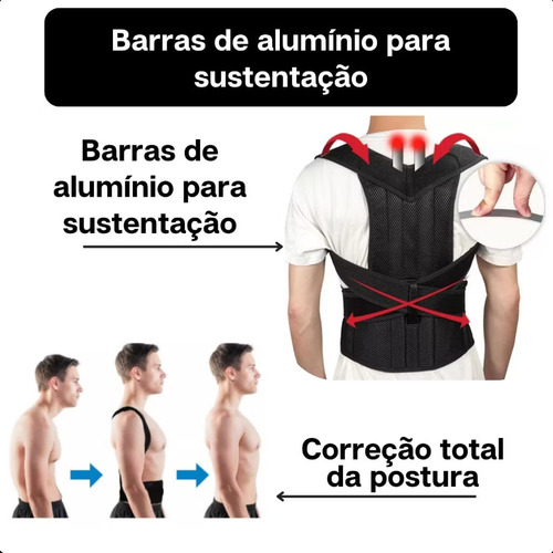 Corretor Postural Unissex Ajustável Para Coluna Vertebral