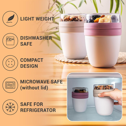 Vaso Para Yogurt Cereales Y Frutas 650ml Titiz + Cuchara