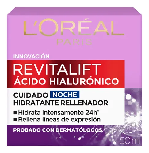 Crema Noche L'oréal Paris Revitalift Hialurónico 50ml Todo Tipo De Piel Noche