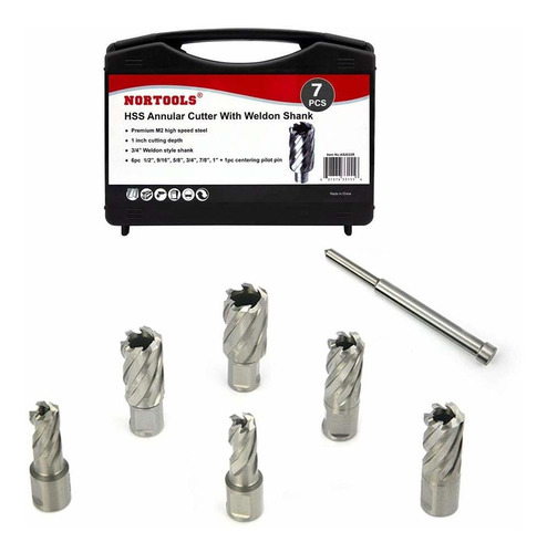 Cortadores Anulares Nortools, 6 Piezas, Para Taladro Magnéti