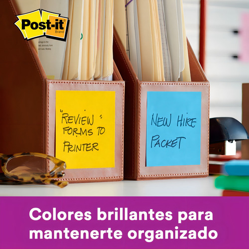 3m Post-it Notas Adhesivas Super Sticky Electric Glow