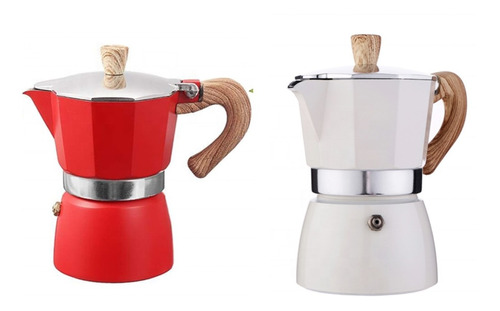 Cafetera Moka Cima Coffee Capacidad 6 Tazas Color Rojo