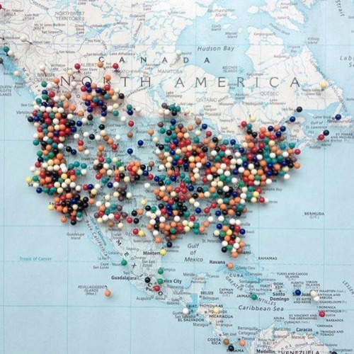 Mapa Pins World Map New 60x43